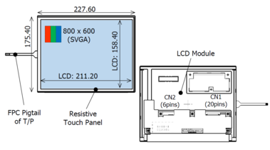 10.4 inch COM104H9M15ERS IPS Display with RTP